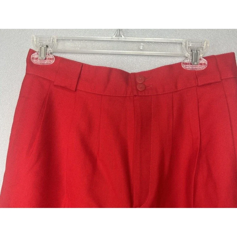 VTG Giorgio Sant'Angelo Shorts Womens Red Wool High Rise Pleated Bermuda Sz 12 - Picture 5 of 7
